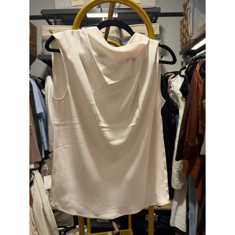 NWT Babaton Murphy Blouse XS Bone Off White Cowl Neck Sleeveless Aritzia Top - Picture 2 of 6